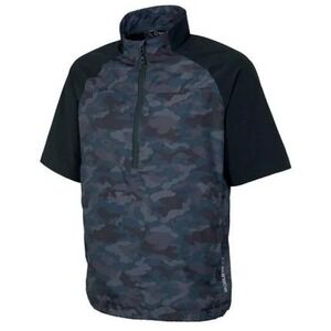 Sunice Men's Small Winston‎ Short Sleeve Packable Golf Wind Shirt Charcoal Camo